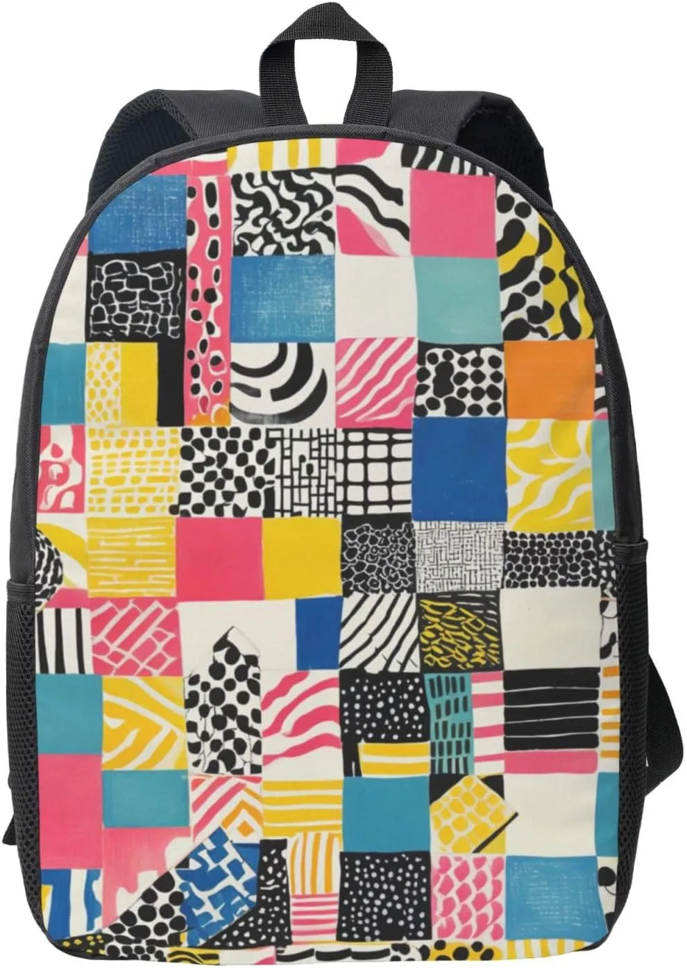 17 Inch Oxford Laptop Backpack for Men Women, Compatible with Checkered Retro 80s 90s Stylish and Functional for Work Daily Travel