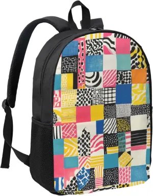 17 Inch Oxford Laptop Backpack for Men Women, Compatible with Checkered Retro 80s 90s Stylish and Functional for Work Daily Travel