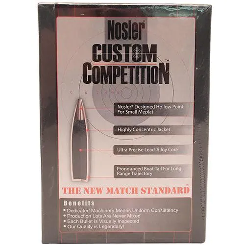 22 Caliber Bullets - Custom Competition, 80 Grains, Hollow Point Boat Tail, Per 250
