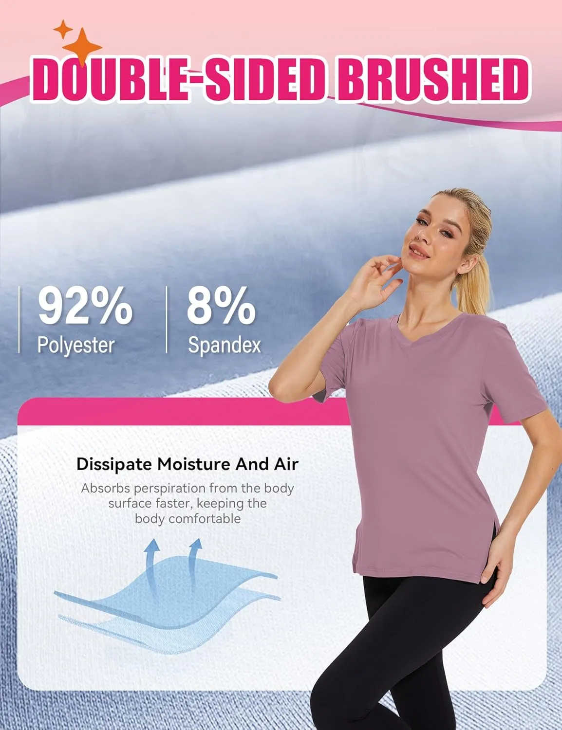 3 Pack V Neck T Shirt for Women Plus Size, Short Sleeve Casual Tops Summer 2025 Basic Tees