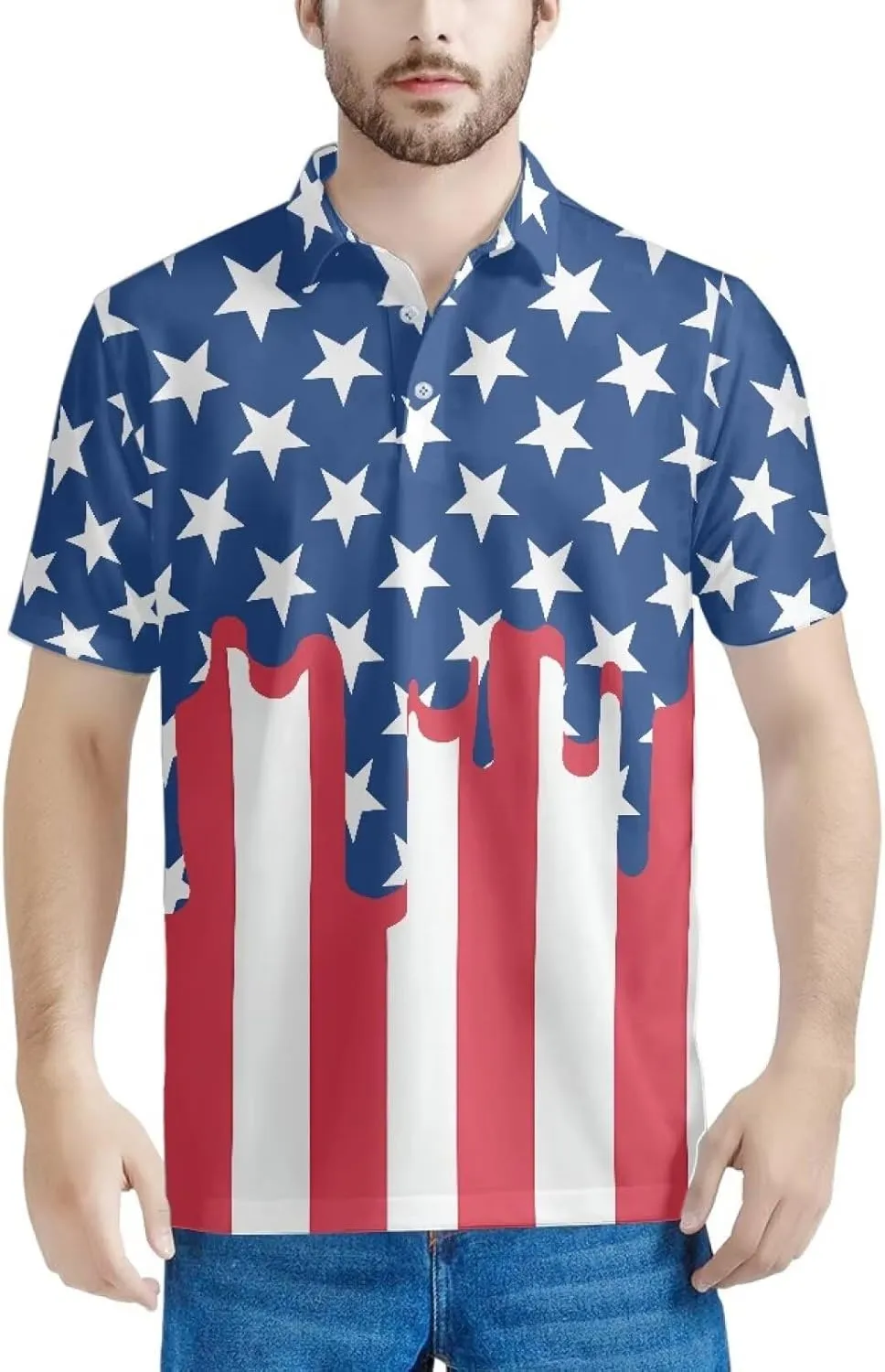 AFPANQZ Mens Casual Shirts Short Sleeve Button Up Tee for Summer Travel Tennis Running Golf Sweatshirts