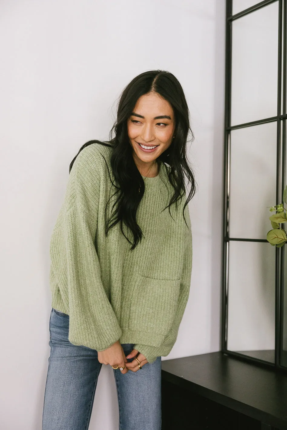 Aliyah Knit Sweater in Green - FINAL SALE