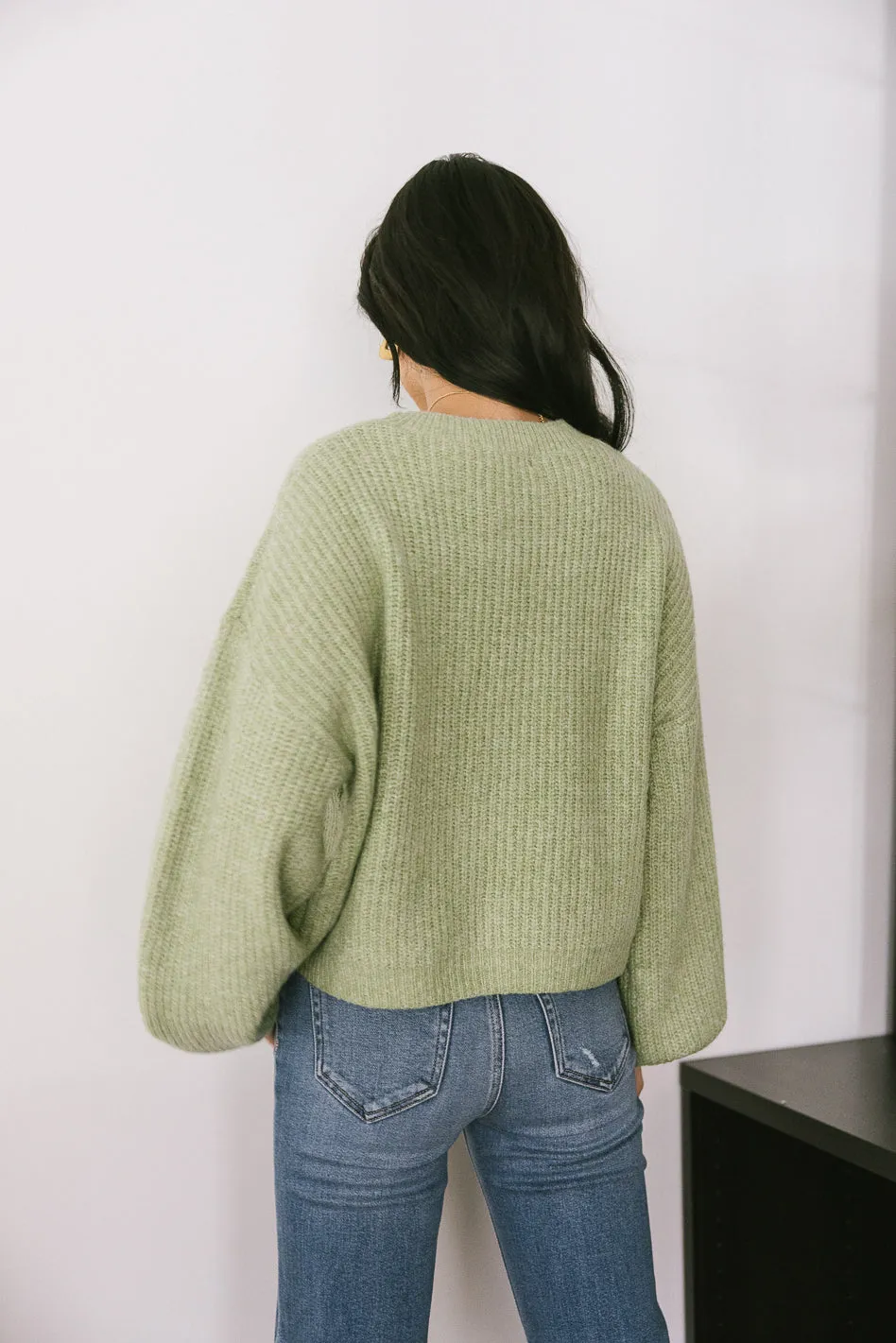 Aliyah Knit Sweater in Green - FINAL SALE