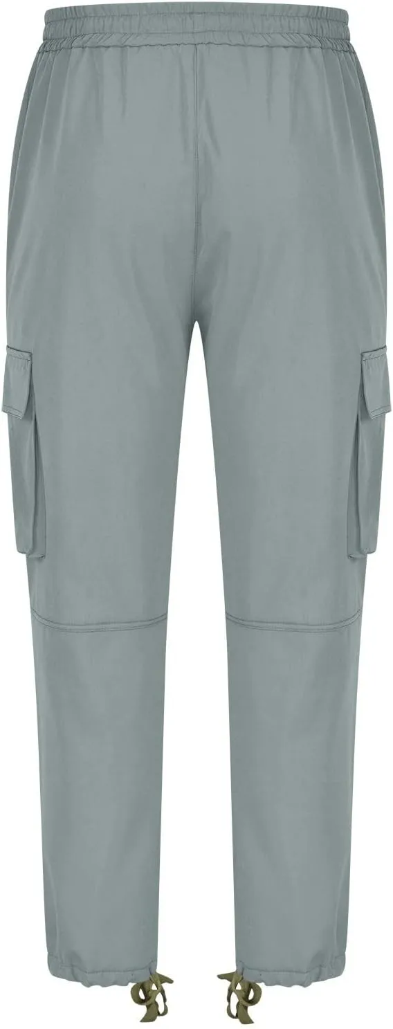 Baggy Cargo Pants Men Streetwear Drawstring Loose Wide Leg Work Pants Outdoor Fitness Straight Jogging Pants