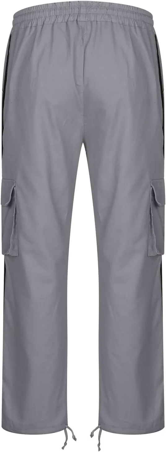 Baggy Cargo Sweatpants for Men Big and Tall Fashion 2023 Color Block Joggers Pants Casual Loose Fit Cotton Cargos