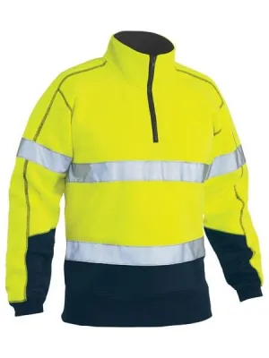 Bisley Taped Hi Vis 1/4 Zip Pullover Fleece