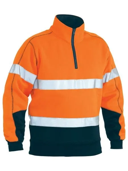 Bisley Taped Hi Vis 1/4 Zip Pullover Fleece