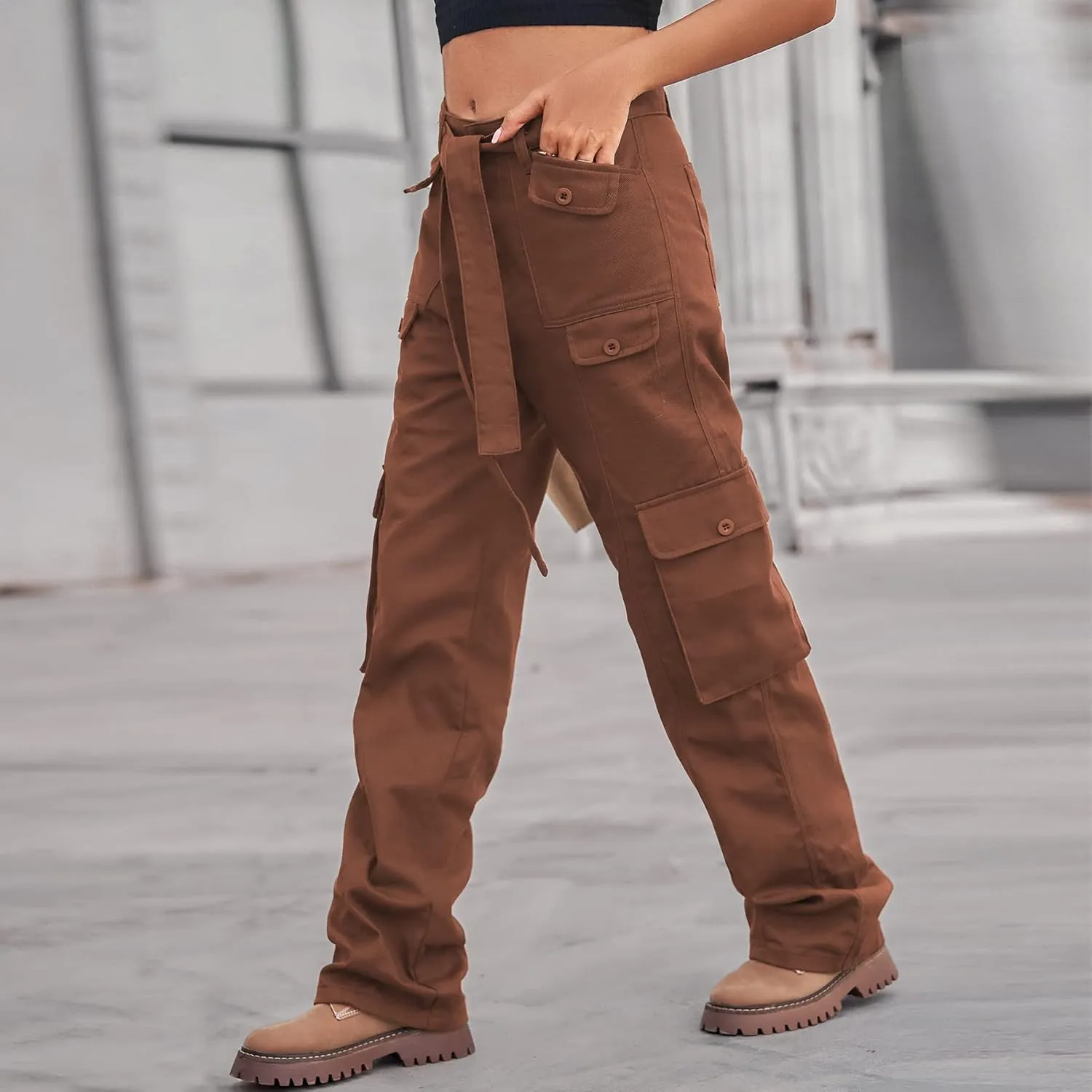 BXCNCKD Women's Wide Leg Overalls Trousers Street Style Gradient Jeans Women's High Waist Loose Wide Leg Jeans Hippie Jeans