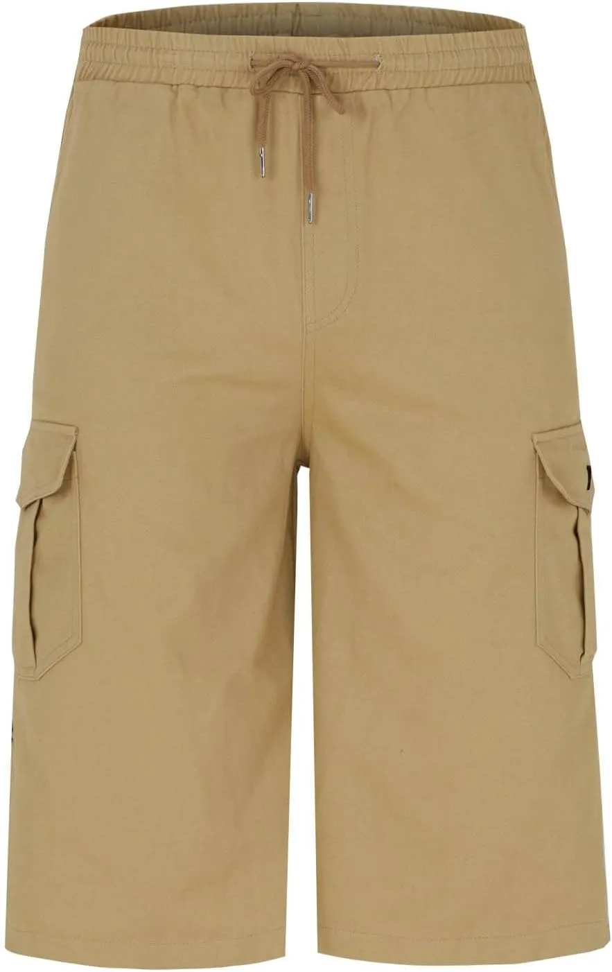Cargo Pants for Men Joggers Slim Fit Drawstring Pockets Workout Cropped Pants Plain Distressed Fishing Work Pants