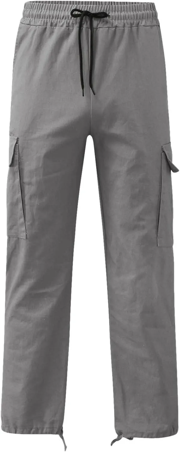 Cargo Pants for Men,Fashion Pants Loose Fit Straight-Leg Trousers Hiking Joggers with Pockets Mens Pants Overalls