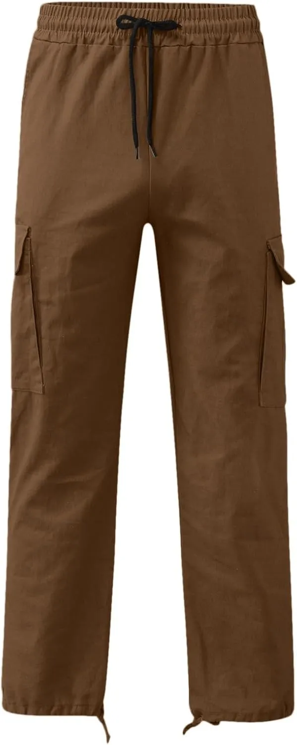 Cargo Pants for Men,Fashion Pants Loose Fit Straight-Leg Trousers Hiking Joggers with Pockets Mens Pants Overalls