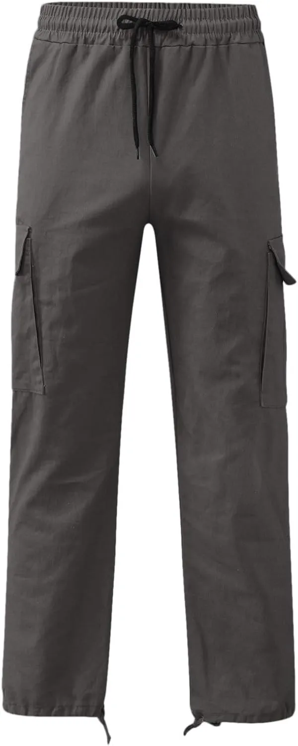 Cargo Pants for Men,Fashion Pants Loose Fit Straight-Leg Trousers Hiking Joggers with Pockets Mens Pants Overalls