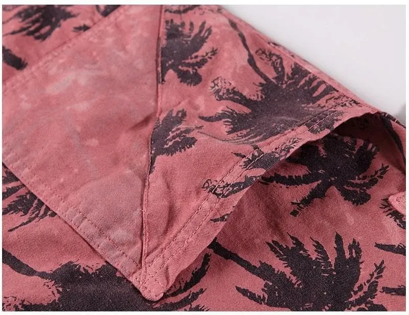 Coconut Tree Print 90's Overalls