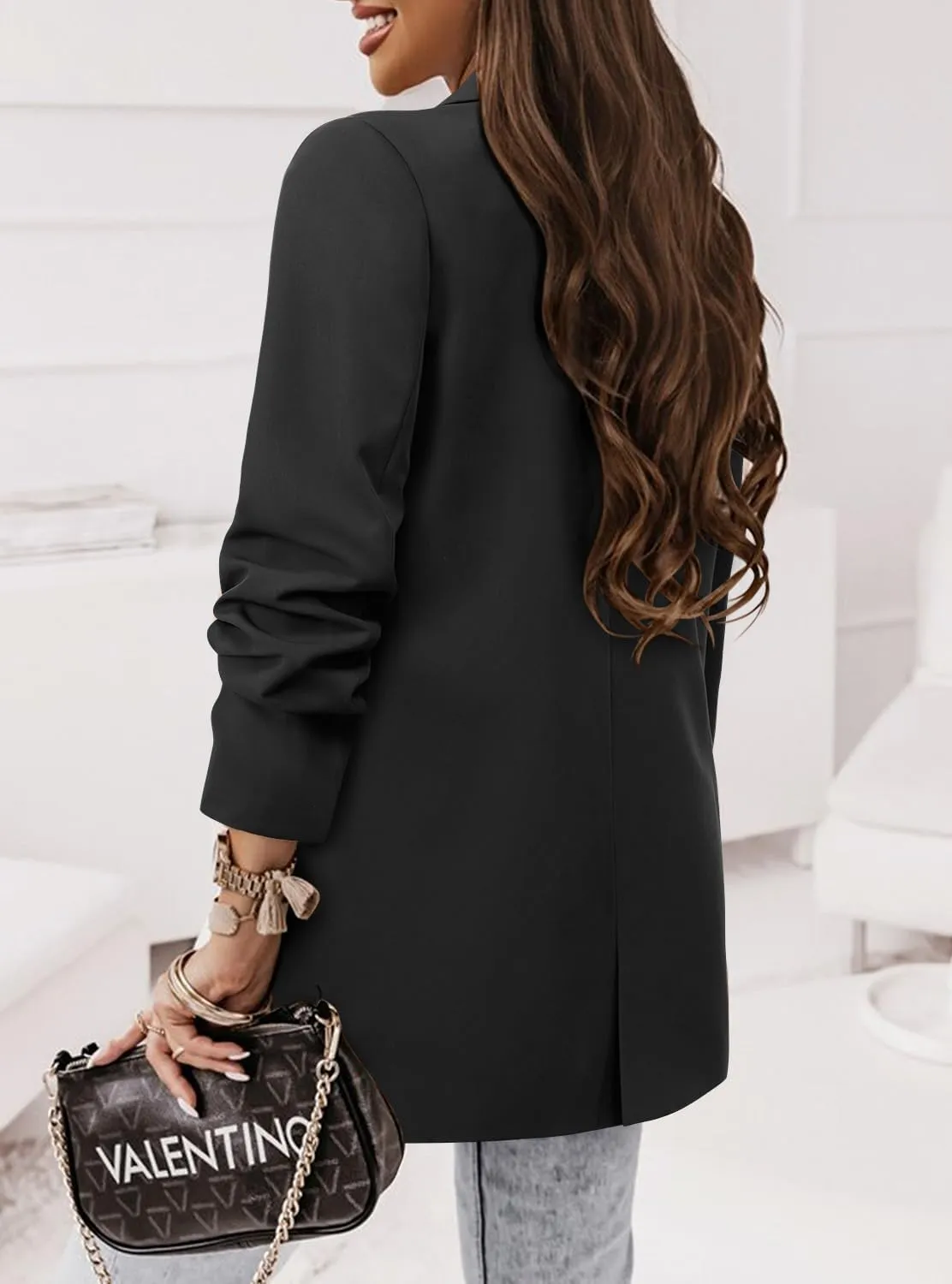 CRAZY GRID Women Business Casual Blazer Jacket Fashion with Lined Work Professional Suit Jacket