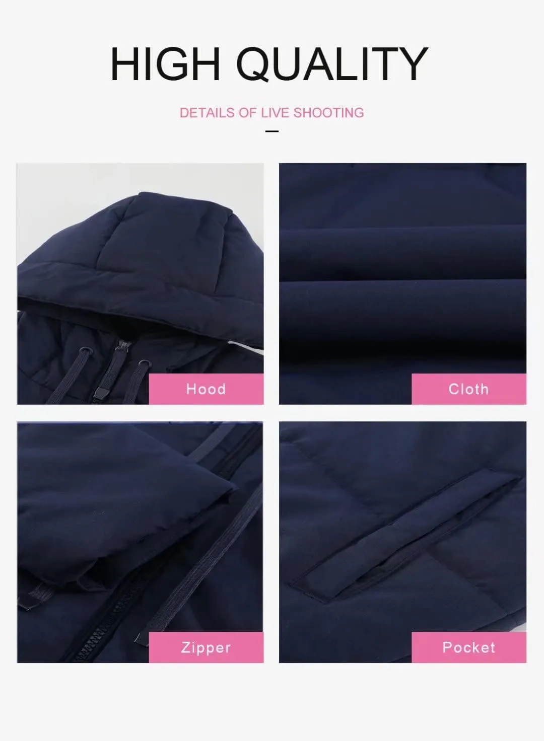 Dokotoo Womens 2024 Winter Full Zipper Hooded Puffer Jacket Short Coat with Pockets
