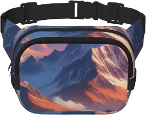 Double Layer Waist Bag for Men & Women,Adjustable Waterproof Running Belt,Multi-Functional Fanny Pack with Sky Galaxy Print for Travel,Hiking,Fitness