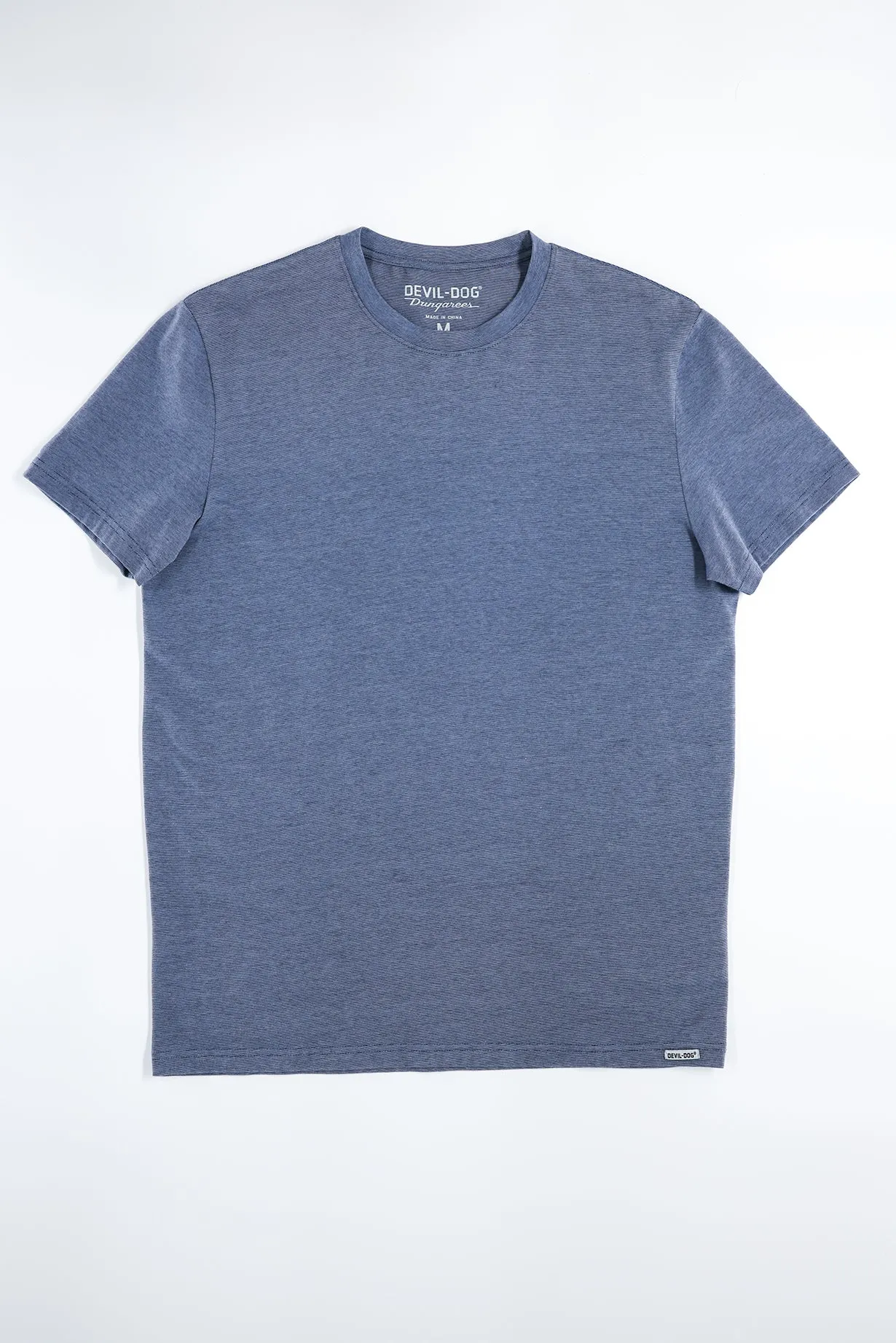 Feeder Stripe Tee -  Melange Navy Blue