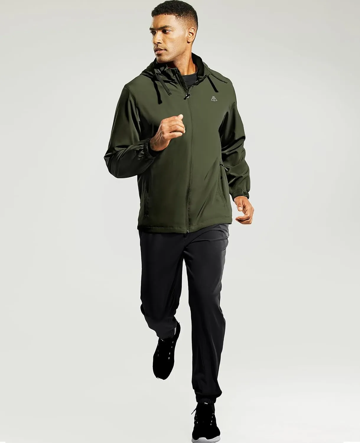 Haimont Mens Packable Windbreaker with Hood Lightweight Windproof Water Resistant Hooded Jacket for Running Hiking Travel