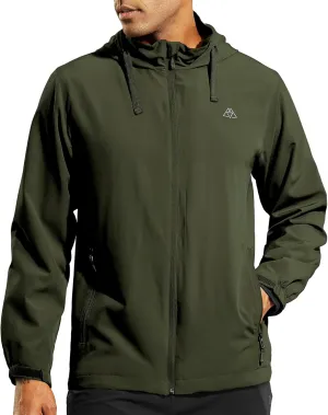 Haimont Mens Packable Windbreaker with Hood Lightweight Windproof Water Resistant Hooded Jacket for Running Hiking Travel