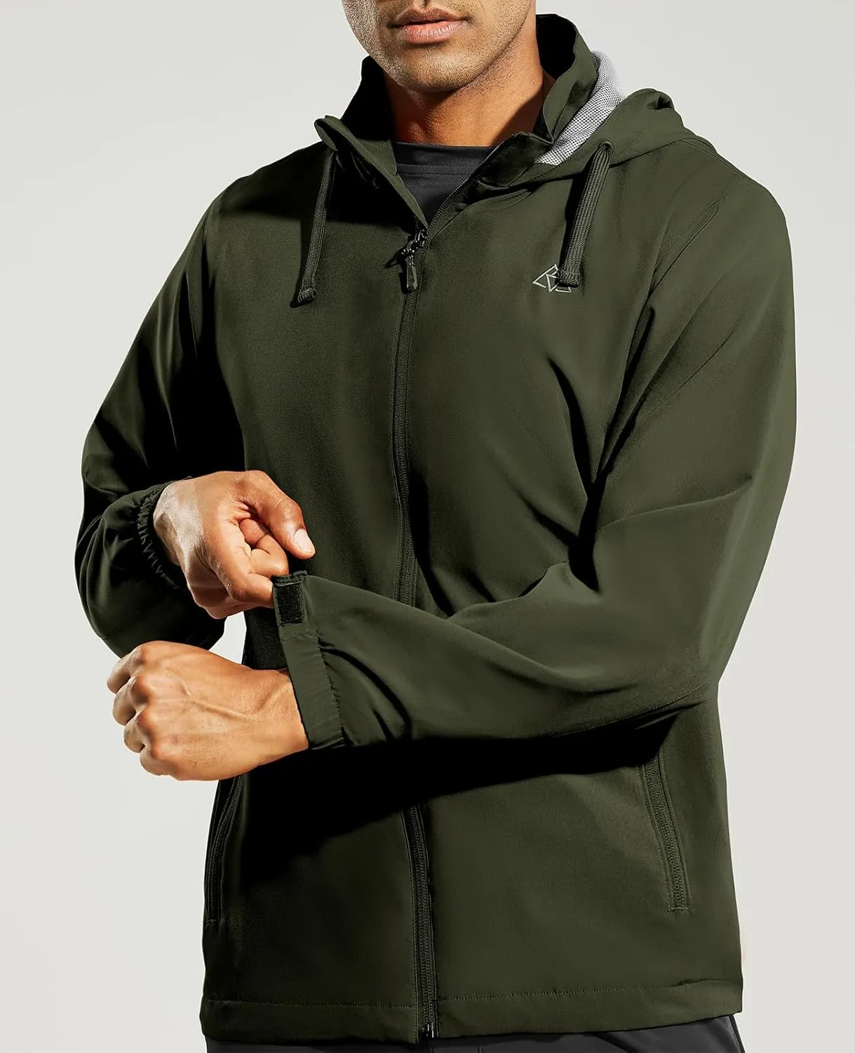Haimont Mens Packable Windbreaker with Hood Lightweight Windproof Water Resistant Hooded Jacket for Running Hiking Travel