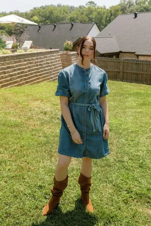 Hit The Scene Shirt Dress Bit Of Blue Wash
