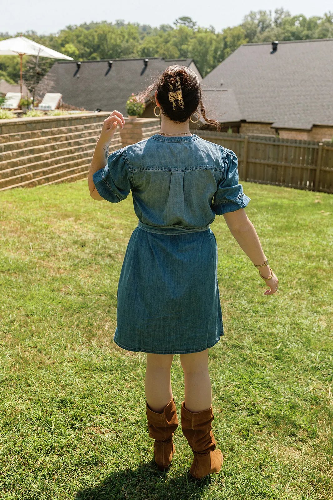 Hit The Scene Shirt Dress Bit Of Blue Wash