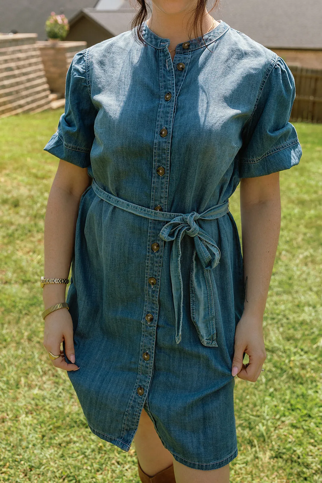 Hit The Scene Shirt Dress Bit Of Blue Wash