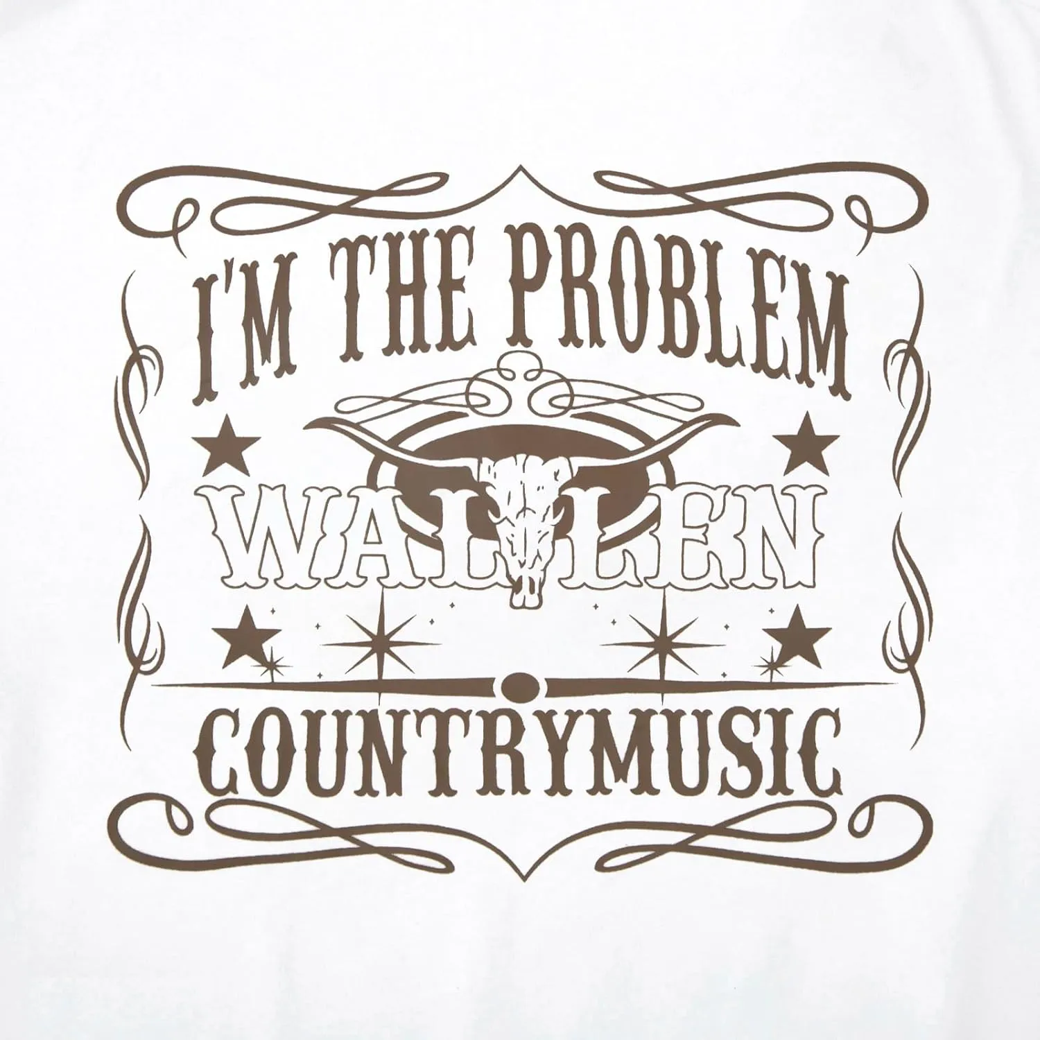 I'm The Problem T-Shirt Retro Steer Skull Western Shirts Country Music Tees Cowgirl Graphic Cowboy Tops