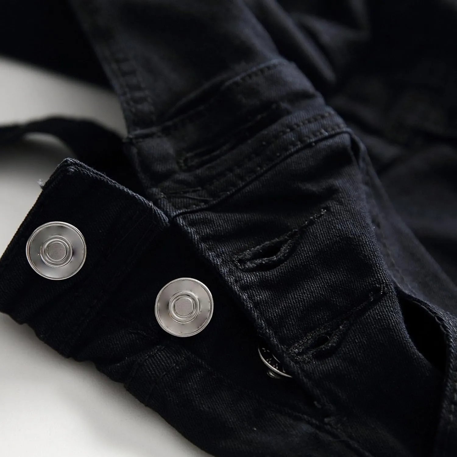 JEKE-DG Men's Ripped Casual Denim Bib Overalls Slim Fit Fashion Streetwear Jumpsuit Comfort Classic Jeans Pants