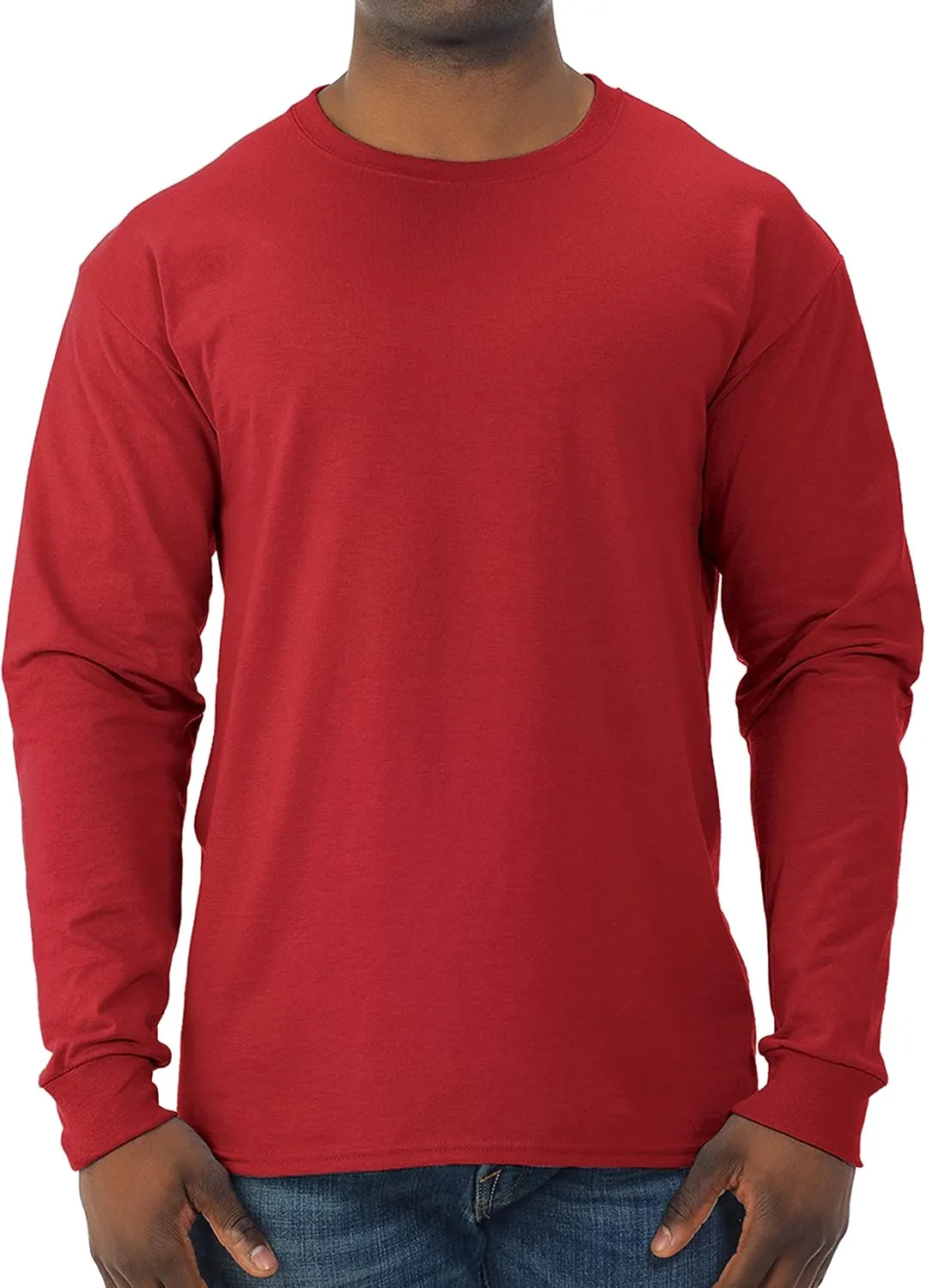 Jerzees Men's Dri-Power Cotton Blend Long Sleeve Tees, Moisture Wicking, Odor Protection, UPF 30 , Sizes S-3x