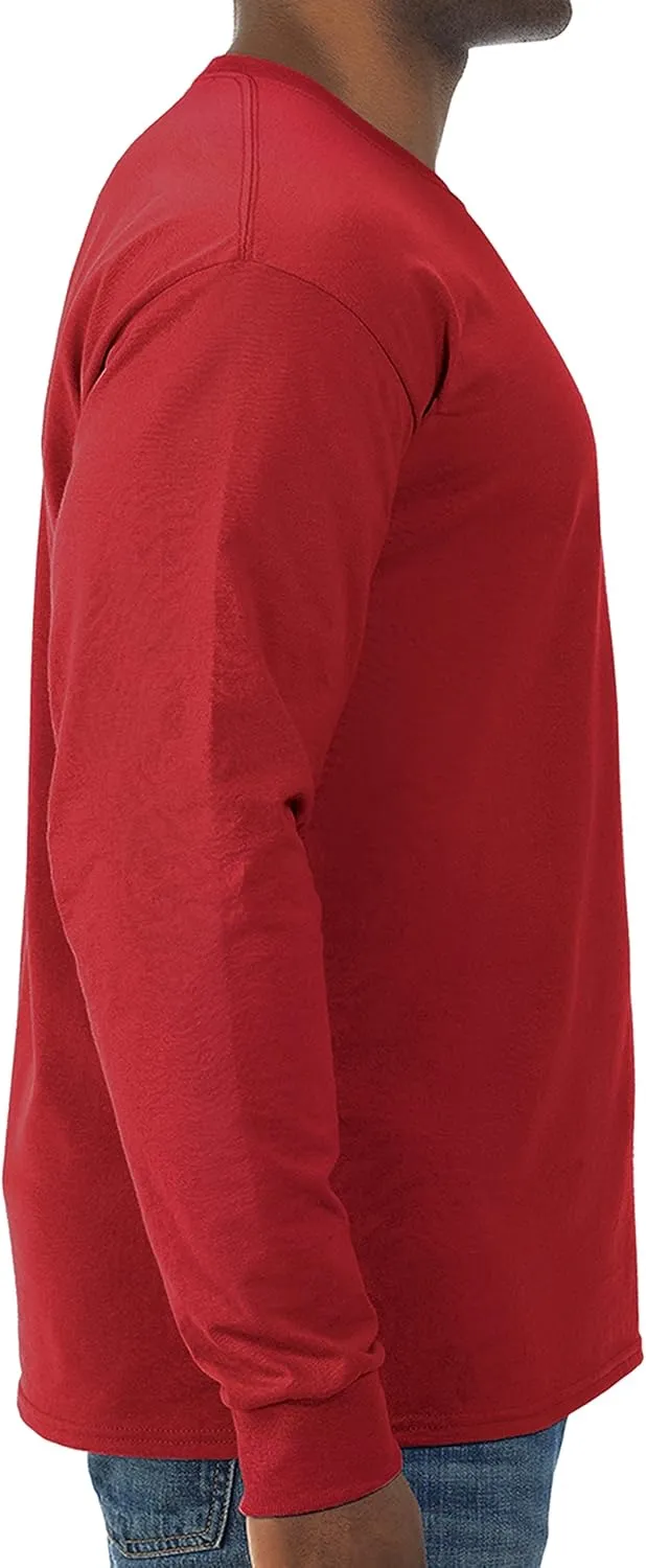 Jerzees Men's Dri-Power Cotton Blend Long Sleeve Tees, Moisture Wicking, Odor Protection, UPF 30 , Sizes S-3x