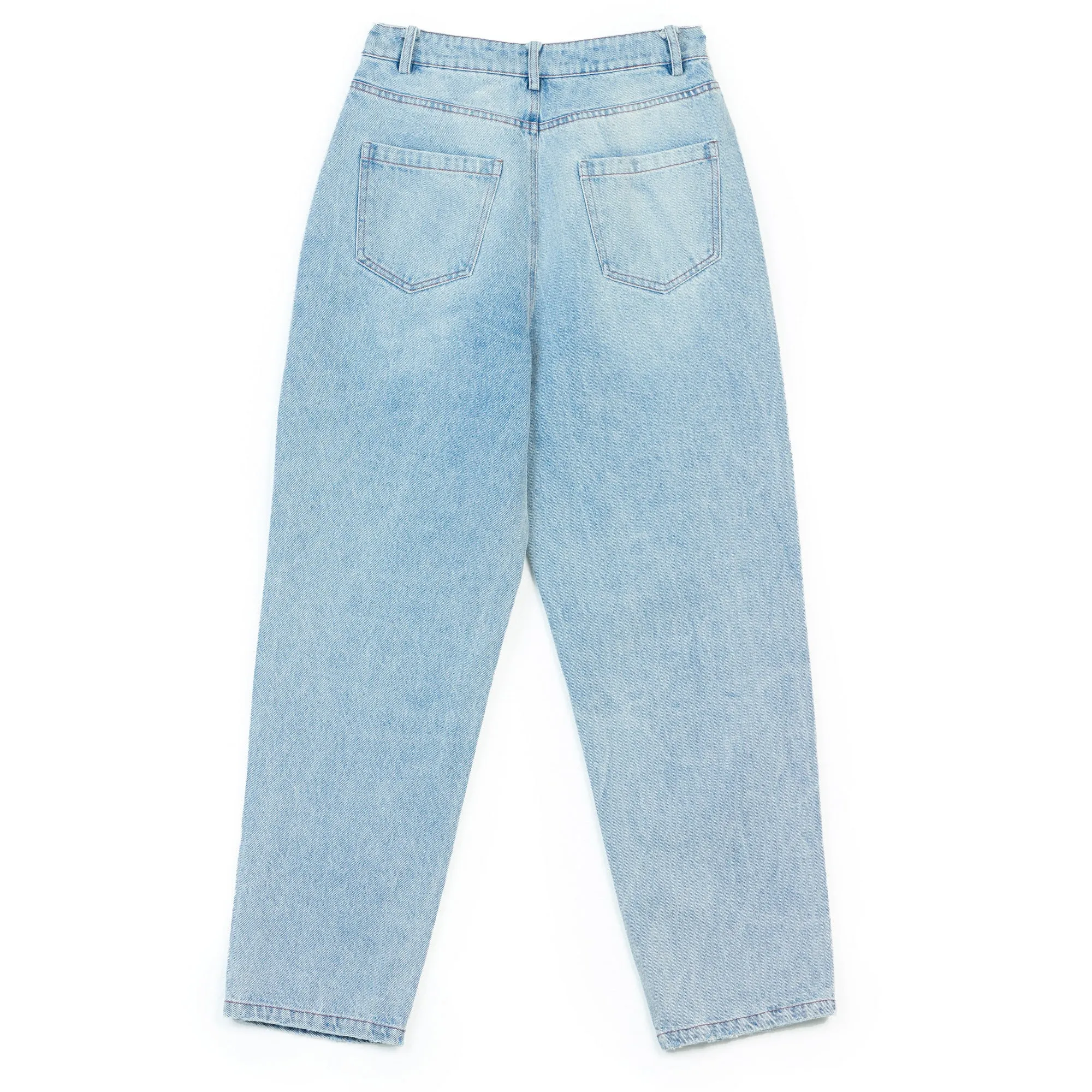 JUSTZZU  Denim Jeans  Loose Street Style