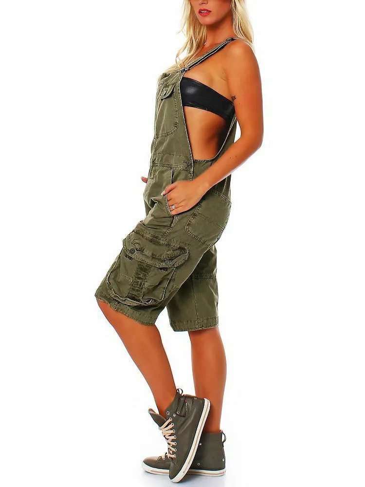 Lara™ | Salopette corta da donna con tasche cargo
