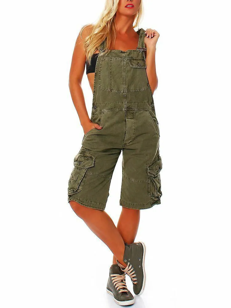 Lara™ | Salopette corta da donna con tasche cargo