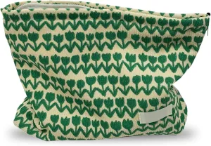 Large Capacity Makeup Bag Zipper Cosmetic Pouch for Purse, Travel Toiletry Organizer, Multi-functional Convenient Storage Bag for Daily and Travel Use (Flower)
