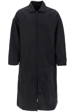 long nylon jacket with logo patch. 202BT246340F BLACK