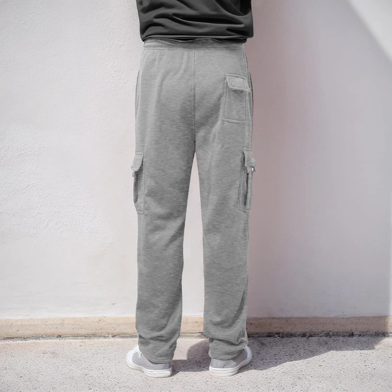 Male Fashion Fitness Trousers Loose Fit Hiking Joggers Outdoor Wearing Pants with Pockets Overalls Gym Sweatpants