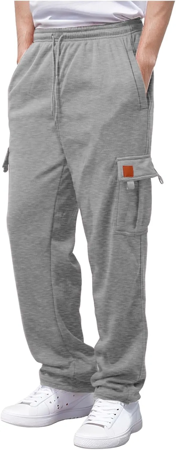 Male Fashion Fitness Trousers Loose Fit Hiking Joggers Outdoor Wearing Pants with Pockets Overalls Gym Sweatpants