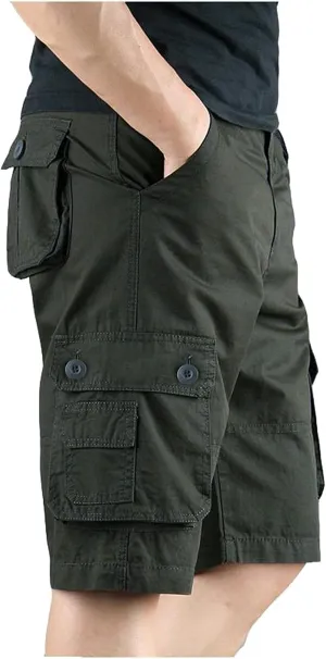 Men Shorts Casual Overalls Summer Men's and Color Pants with Multi-Pocket Men's Pants Black Cargo Shorts Men Work