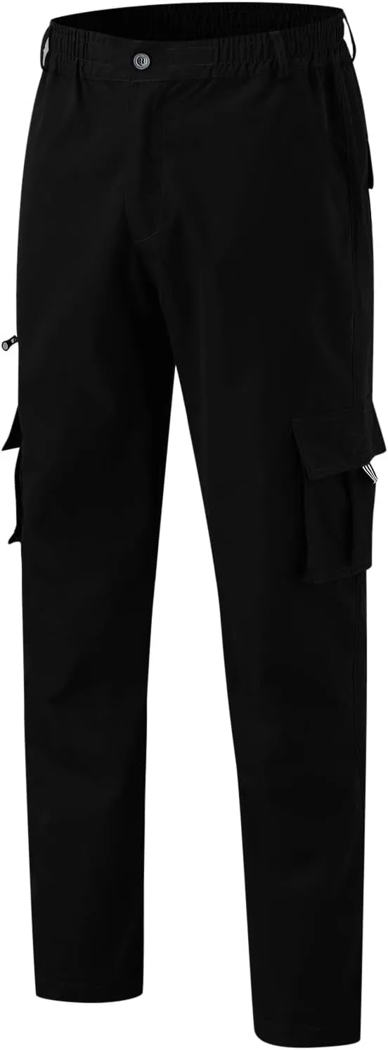 Mens All Season Fit Pants Casual Solid Color Trousers Fashion Overalls Straight Leg Sports Joggers with Pockets