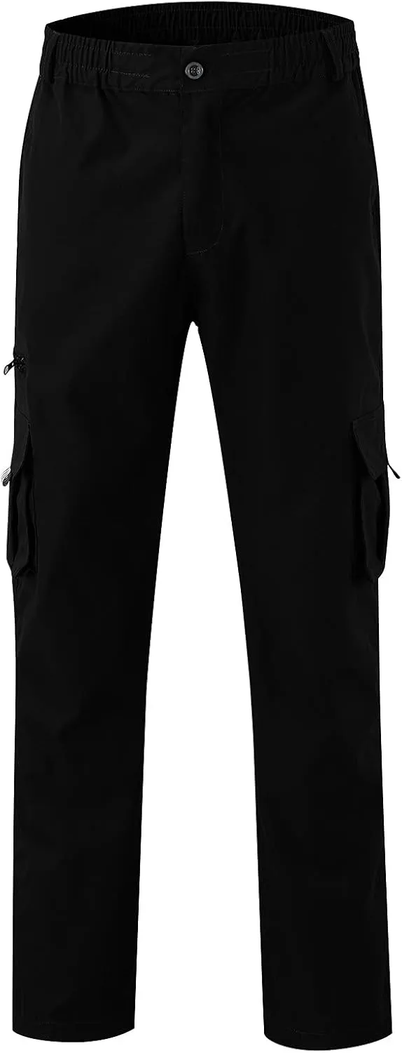 Mens All Season Fit Pants Casual Solid Color Trousers Fashion Overalls Straight Leg Sports Joggers with Pockets