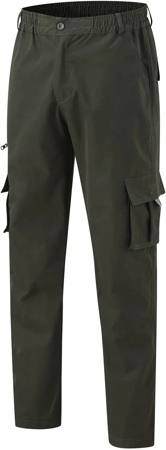 Mens All Season Fit Pants Casual Solid Color Trousers Fashion Overalls Straight Leg Sports Joggers with Pockets