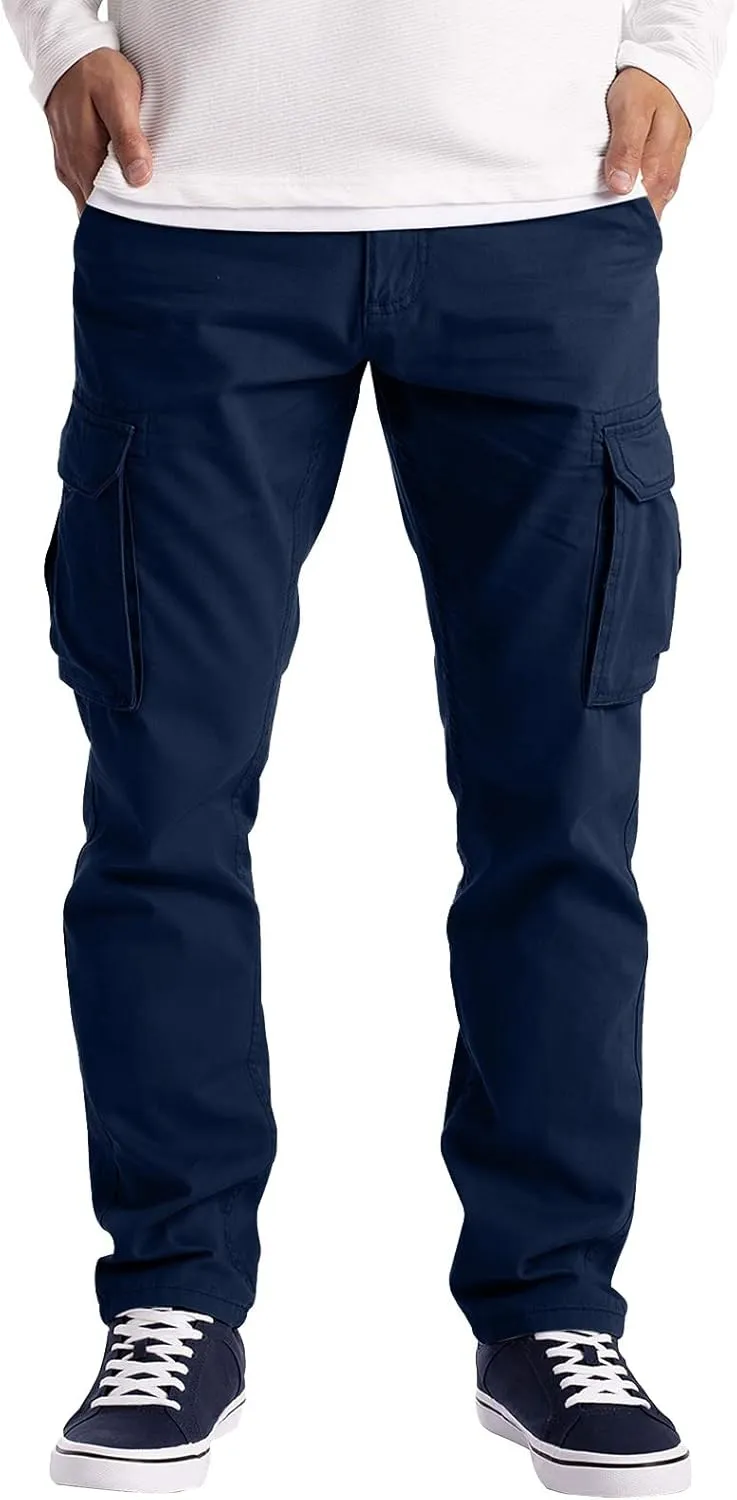 MenS Cargo Pants Fashion Athletic Slim Fit Joggers Gym Sweatpants with Pockets Hiking Outdoor Trousers Overalls