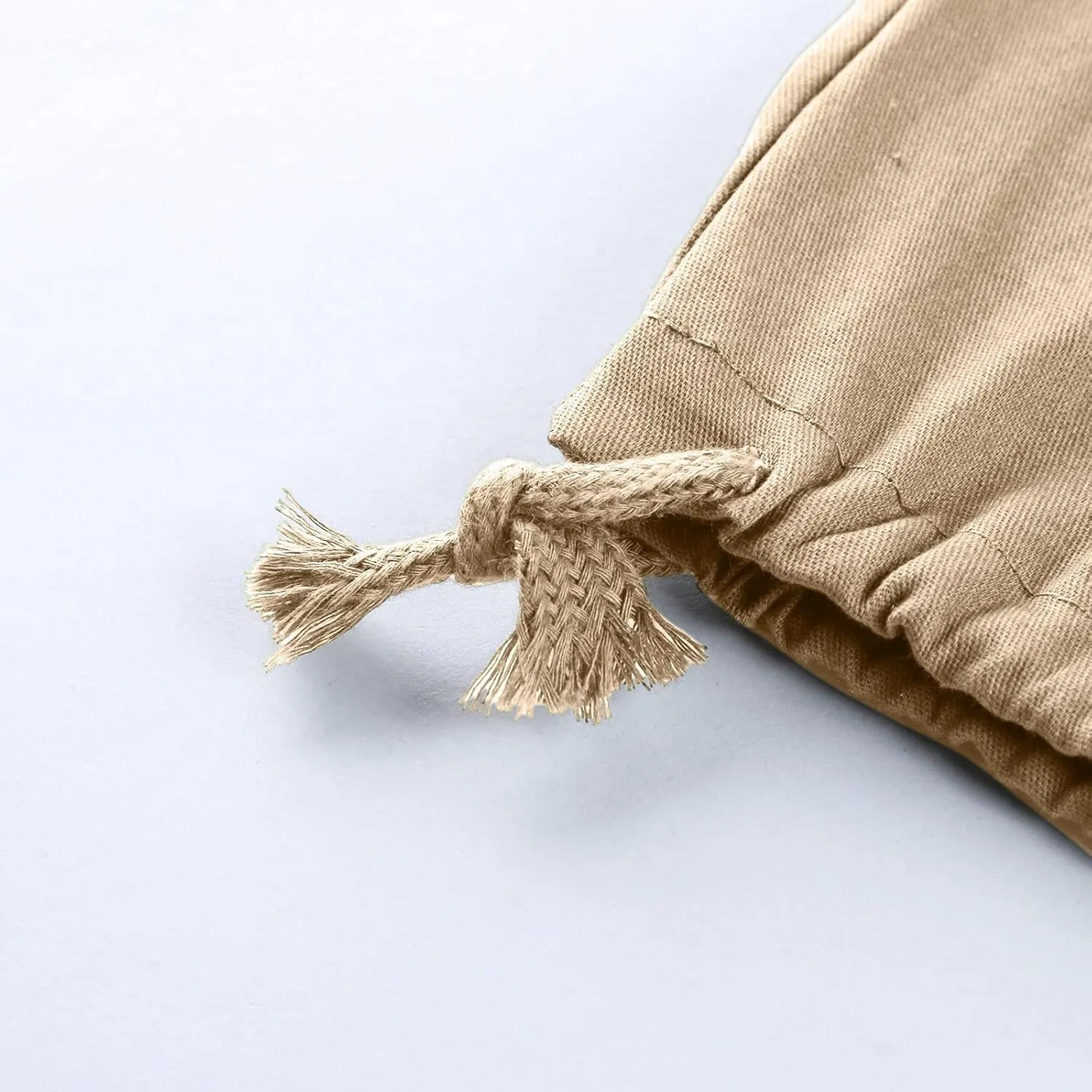Men's Cargo Pants Slim Fit Drawstring Joggers Hiking Trousers with Multi Pockets Twill Chino Pants Sports Overalls