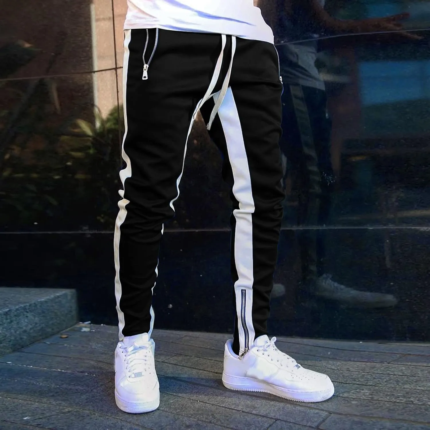 Men's Casual Cargo Pants Multi Pockets Twill Chino Pants Loose Fit Joggers Hiking Trousers Gym Sweatpants Overalls