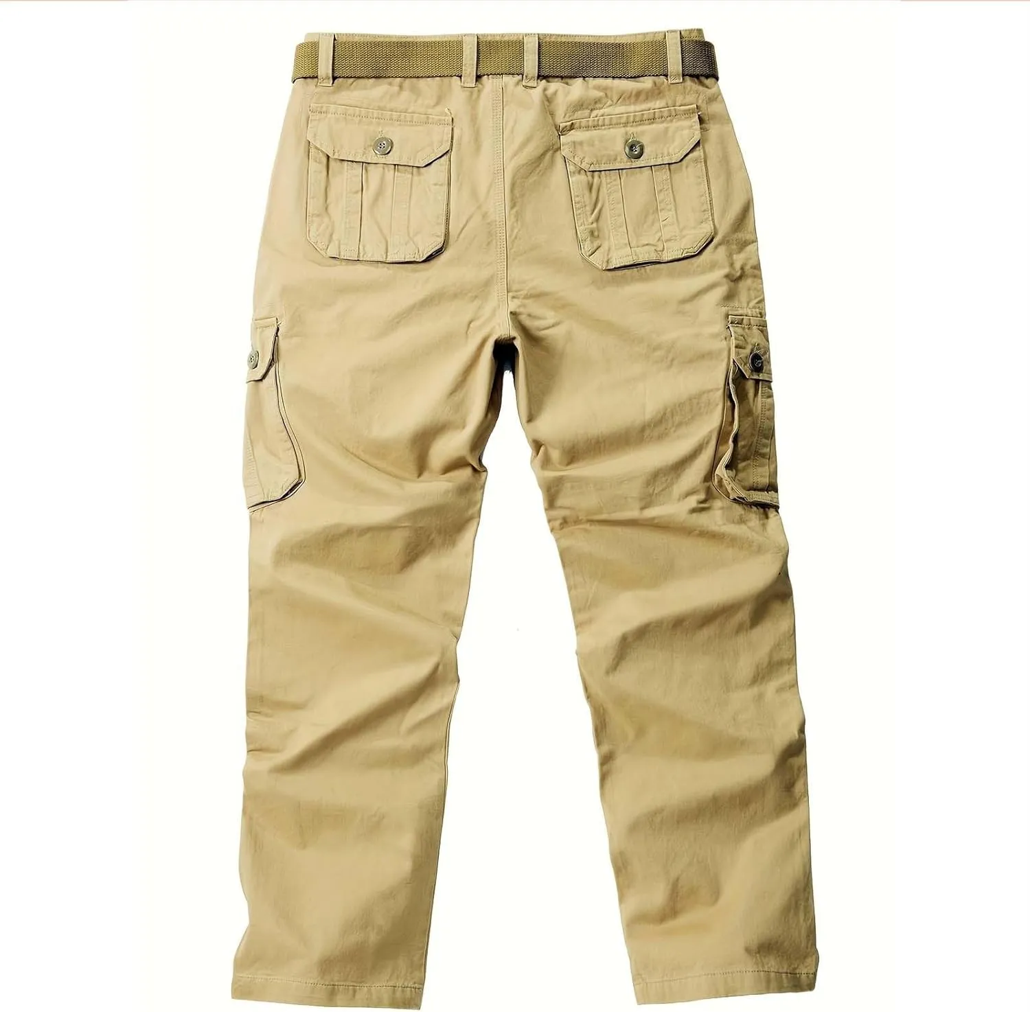 Mens Casual Cargo Pants Workout Joggers Ring Hole Expandable Waist Waistband Work Pants Baggy Pockets Hiking Pants
