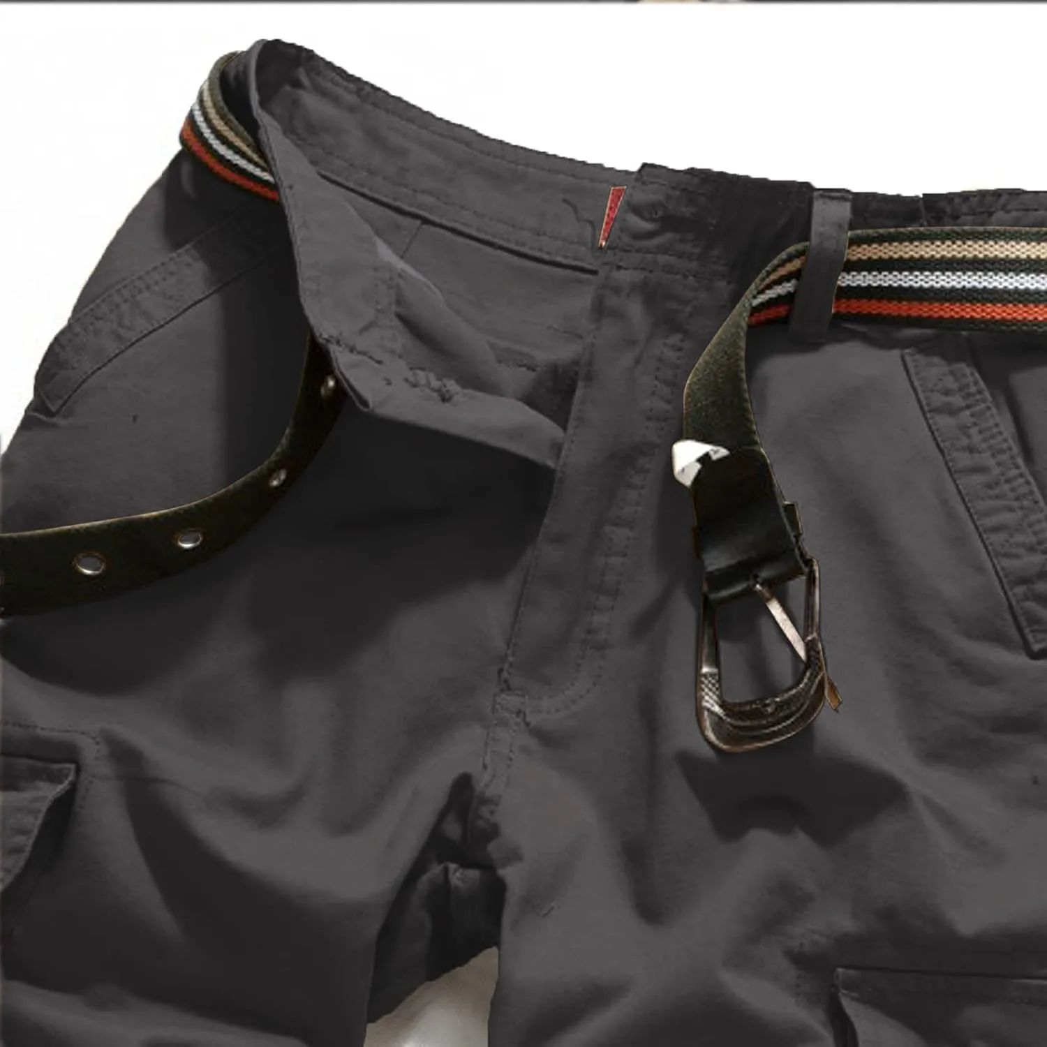 Men's Casual Tactical Pants Multi-Pocket Solid Outdoor Trousers Loose Straight Durable Gym Hiking Overalls Cargo Pants