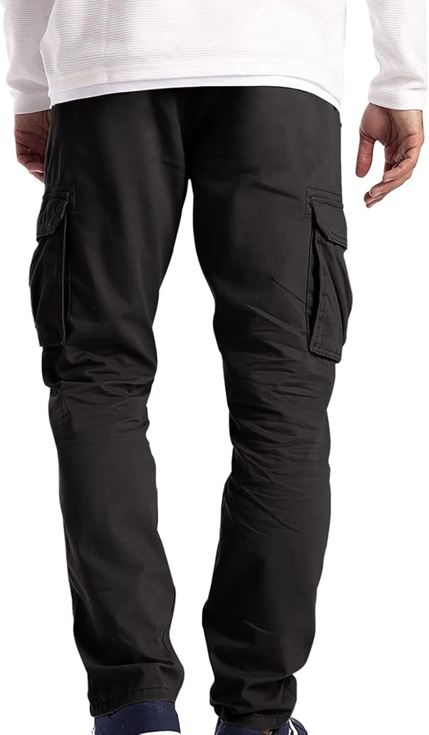 Men's Causal Cargo Pants Solid Color Multi Pockets Straight Trousers Outdoor Wearing Pants with Pockets Overalls