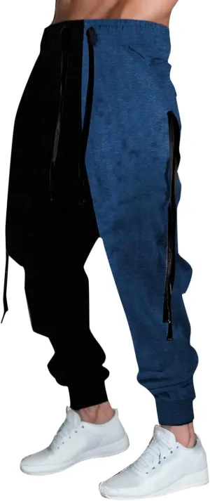 Mens Digital Printed Cargo Pants Fashion Casual Overalls with Pockets Drawstring Athletic Joggers Wild Cargo Pants