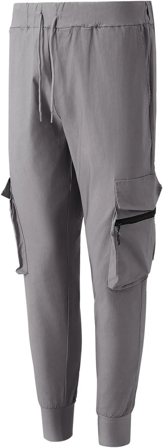 Mens Sweatpants Cargo Men's Spring Summer and Autumn Casual Mid Elastic Multi Pocket Slim Fit Overalls Pantaln Cargo